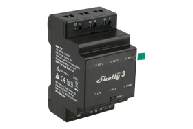 Inteligentny przekaźnik; Shelly; Pro 3; WiFi; Bluetooth; 3 stykowy; na szynę DIN