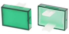 Klosz lampek do przycisku kształt: Prostokątny Zielony Soczewka EAO