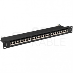 Patch panel RACK 19" kat.7 24p FTP 1U czarny LANBERG