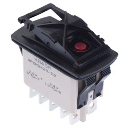 KR45CAKJJG (On)-On Momentary Red 24V LED Auto Rocker Switch DPDT IP68 APEM