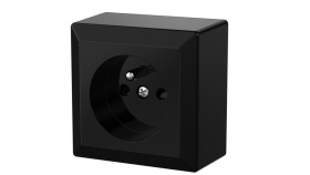 Gniazdo Pojedyncze Z Uziemieniem Natynkowe Ip20 Gao, Czarne / 20465