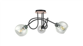 Lampa Sufitowa Nowoczesna 3Xe27 Evie Black/Wood