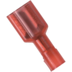 Insulated flat plug sleeve, 4.8 x 0.8 mm, 0.5 to 1.0 mm², AWG 22 to 18, nylon, red, DNF18-187FIB-M