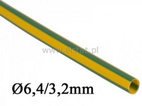 Koszulka termokurczliwa 6,4/3.2 żólto- zielona