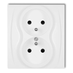 LOGO Gniazdo podwójne z/u biały LGP-2zp
