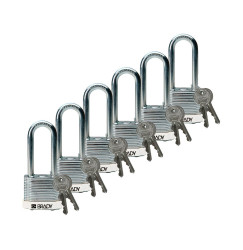 Kłódka LOTO stalowa, laminowana, szekla 51 mm, biała (6 szt.), 814112