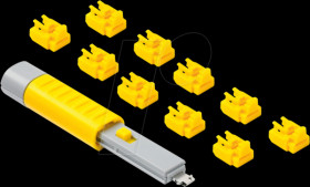 NL03PKYL Port Schloss, RJ45, 10 Stück, mit Schlüssel, gelb
