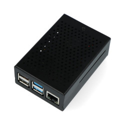 Obudowa do Raspberry Pi 4B - aluminiowa z wentylatorem - czarna - LT-4B01-F