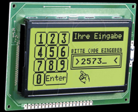 EA W128-6N2LED LCD graphic display, 128x64 pixels, ge/gn, w.Bel.