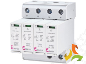 Ogranicznik przepięć Typ 1+2 (B+C) 4P 20kA 1,5kV ETITEC SM T12 300/125 3+1 002440550 ETI