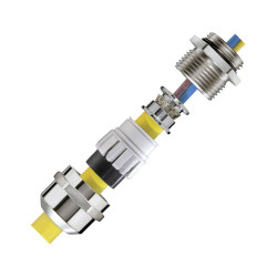 Wiska 10065257 Cable gland shockproof brass Ni-plated Ecru M20 50 pcs