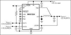 High-Efficiency, Triple-Output, Keep-Alive Power Supply for Notebook Computers