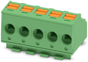 Socket header, 5 pole, pitch 5 mm, straight, green, 1848561
