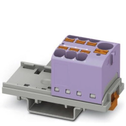 Blok rozdzielczy PTFIX 10/6X4-NS35 VT, fioletowe złącze przemysłowe - 6 punktów przyłączeniowych o przekroju 4mm2