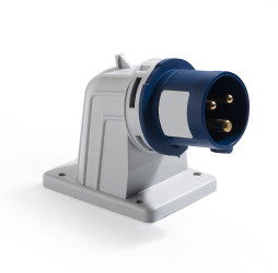 Złącze przemysłowe - zasilające 16A Wtyczka 200 → 250 V. 2P + E RS PRO Niebieski Montaż na panelu IP44