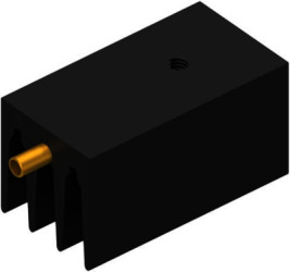 Extruded heatsink, (L x W x H) 30 x 16 x 16 mm, 22 K/W, black anodized, 10020095