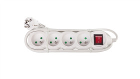 Przedłużacz Z Wyłącznikiem 4-Gniazda Z/U 2M /H05vv-F 3G1/ Biały P1412