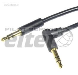 Kabel Jack AUX 3,5mm wt/wt 1,5m łezka SLIM kątowy
