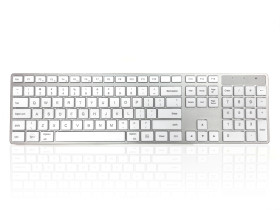 Klawiatura Elementy mutlimedialne bezprzewodowa, kolor: Silver, White, USB, QWERTY (USA), Ceratech