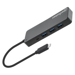 Manhattan 168410 USB 3.0 hub black multi-port splitter USB Ports Hubs Adaptors