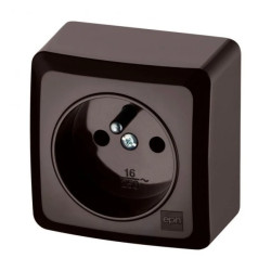 BERG Gniazdo pojedyncze n/t 2P+Z 16A brązowy 3733-05