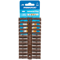 Rawlplug R-U1-BRN-48-C Brown UNO&#xAE; Plugs 7 x 30mm (Card 48)