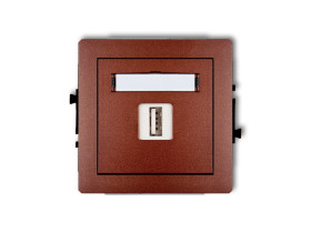 DECO Gniazdo USB-AA 2.0 brązowy metalik 9DGUSB-1 KARLIK