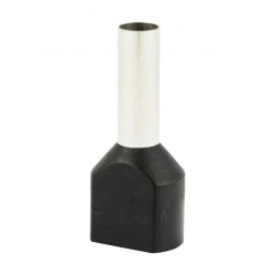 Końcówka tulejkowa izolowana HI 2x4,0/12-cza czarna (100 szt.) Al/Cu