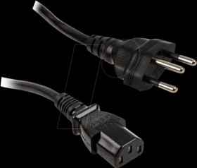 KKTPCH01C13 Kolink mains cable, CH plug, 1.8 m, black, C13