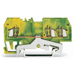 WAGO 279-687/999-950 3-Cndtr. Through Terminal Block Green-yellow AWG28-16