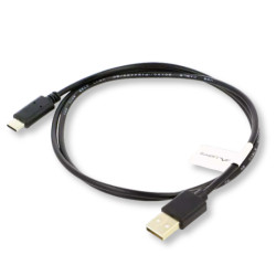 Lanberg Kabel USB-C do USB-A 2.0 480 Mb/s 100cm Czarny 30AWG Pozłacany