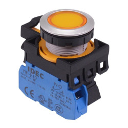 CW4L-M1E10Q4Y Yellow 24V illuminated Metallic Momentary Push Button Switch 1NO IP65 IDEC