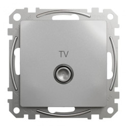 Gniazdo TV końcowe (4dB), srebrne aluminium, Sedna Design i Elements SDD113471