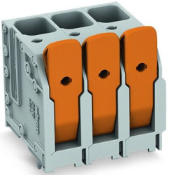 PCB terminal, 5 pole, pitch 10 mm, AWG 4, 76 A, push-in cage clamp, gray, 2616-3105/020-000