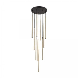 Lampa wisząca Piano czarno-złota, dziesięć kloszy rurek na G9 10118 TK Lighting