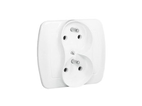 AKORD Gniazdo podwójne z uziemieniem białe z funkcją niezmienności faz zaciski śrubowe AGZ2cz/11 KONTAKT SIMON