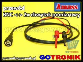 Przewód BNC - 2 x chwytak pomiarowy