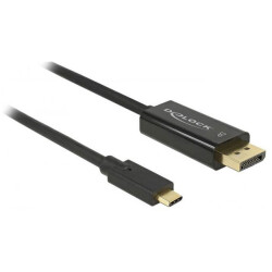 Delock 85256 USB-C to DisplayPort 1.2 Cable 4K 60Hz 2m Black Gold-plated
