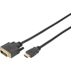 Digitus DB-330300-020-S HDMI DVI Adapter Cable Black Gold-Plated 2m DoubleShield