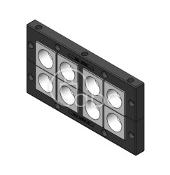 Rama przepustowa KEL 183, na 8 modułów KT dużych, czarna, 47240