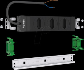 ABNPE303P02 3-way socket outlet, rotatable, media distribution board