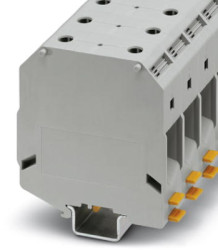 High current terminal, screw connection, 25-95 mm², 2 pole, 232 A, 8 kV, gray, 3247419