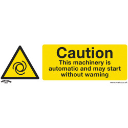 Worksafe SS47P10 Safety Sign Caution Automatic Machinery - Rigid Plastic - PK10