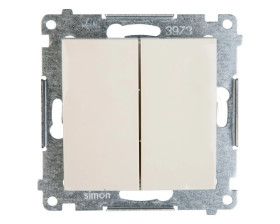 Simon 54 Łącznik bryzgoszczelny świecznikowy IP44, szybkozłącza, kremowy DW5B.01/41