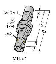 Turck Czujnik indukcyjny nie podtynkowy PNP, Przełącznik NI8U-MT12E-VP4X-H1141