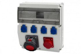 Rozdzielnica CAJA 15M - gniazda 16A 5p, 63A 5p, 4x230V /15 modułów/