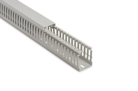 Koryto z rowkami do kabli szerokość 40 mm głębokość 40mm typ Koryto panelowe z otworami HellermannTyton ABS, PC Otwarty