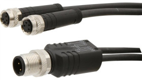 Vk000055, Rozdzielacz, 60V, 2X M8 4Pin, M12 4Pin, 4A 2Xm8-Dose4p,1Xm12-Stecker4p