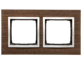 Simon 54 Nature Ramka podwójna drewno ZŁOTE WENGE DRN2/85