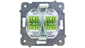 Karo Gniazdo Komputerowe Podwójne Rj45 Kat.5E Mmc Ecru Perłowy Gpk-2S/K/M/42